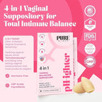 PURE WOMAN - pH-ighter Vaginal Boric Acid Suppositories for Women - Hyaluronic Acid - 4 in 1 Vaginal Suppositories for Discomfort, Dryness, Odor & pH Balance- Full Vaginal Health Care - 10ct