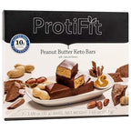 PROTIFIT - High Protein Snack Bars, 10g Protein, 170 Calories, 5g Carbs, 3g Fiber, 7 Servings Per Box (Peanut Butter)