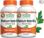 Botanic Choice Parsley Seed Oil-for Bad Breath from Odor-Causing Foods-Odor Neutralizer from Within-Breath Freshener gels-60 Softgels - 2 Pack