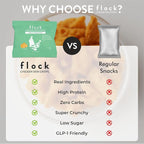 Flock Keto Chicken Skin Chips | Low Carb, High Protein, Sugar Free, Gluten Free Single Serve Snack – Ranch Flavor, 8-Pack (1oz)