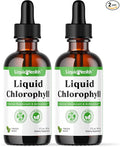 LIQUIDHEALTH Liquid Chlorophyll Drops - Internal Deodorizer, Antioxidants, Liver Detox, Immune Support, Relieve Bad Breath, Reduce Appetite, Collagen for Hair & Skin Health - Vegan, Non-GMO (2 Pack)