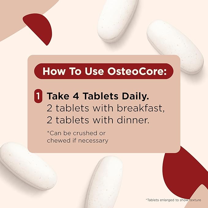 OsteoCore - Calcium Supplements for Women (1 Month Supply) Osteoporosis & Bone Health - Calcium Absorption - Vitamin D3 & Vitamin K2 Complex - Gluten Free, Non GMO, Made in USA by Heale - 120 Tablets