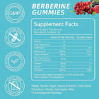 Berberine Gummies 1200mg with Ceylon Cinnamon 200mg, Milk Thistle Extract & Turmeric, Vegan Berry Flavor, Non-GMO, Gelatin-Free, Gluten-Free, 60 Count