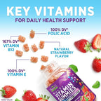 Multivitamin Gummies for Adults - Complete Multivitamin Gummy for Women & Men - Essential Vitamins & Minerals with Vitamins A, C, D, E, & High Potency B12 - Vegetarian Gummy Multivitamins - 60 Gummies