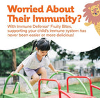 Biostime Kids immune support gummies|(Ages 4+) | Includes Vitamins D&C + Zinc & Probiotics | No Added Sugar |Kids Immune Defense Fruity Bites | Free from top 9 allergens | 60 Count