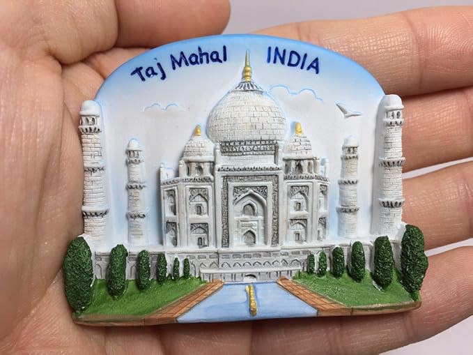 WitnyStore Tiny 2½" Taj Mahal in Agra Uttar Pradesh India Magnet - Miniature Hand Made Resin 3D Asia Landmark Tourist Attraction Decorative Refrigerator Fridge Magnets Décor Collectible Souvenir Gifts