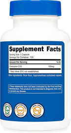Nutricost CoQ10 100mg, 120 Vegetarian Capsules, 120 Servings - High Absorption, Vegetarian, Non-GMO, Coenzyme Q10 (Pack of 2)