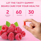 Calcium Citrate Gummies 1200mg for Adults & Kids, Chewable Calcium Citrate for Bone, Muscle & Immune Support, Bioavailable Calcium Supplements for Women & Men, Raspberry Flavor, 60 Count