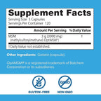 Doctor's Best MSM Supplement Capsules for Men & Women - Supports Hair, Skin, Nails, Joint Health & Mobility, 3000 mg Per Serving, Delivers Beneficial Sulfur w/ OptiMSM, Gluten Free, Non GMO - 360 Caps
