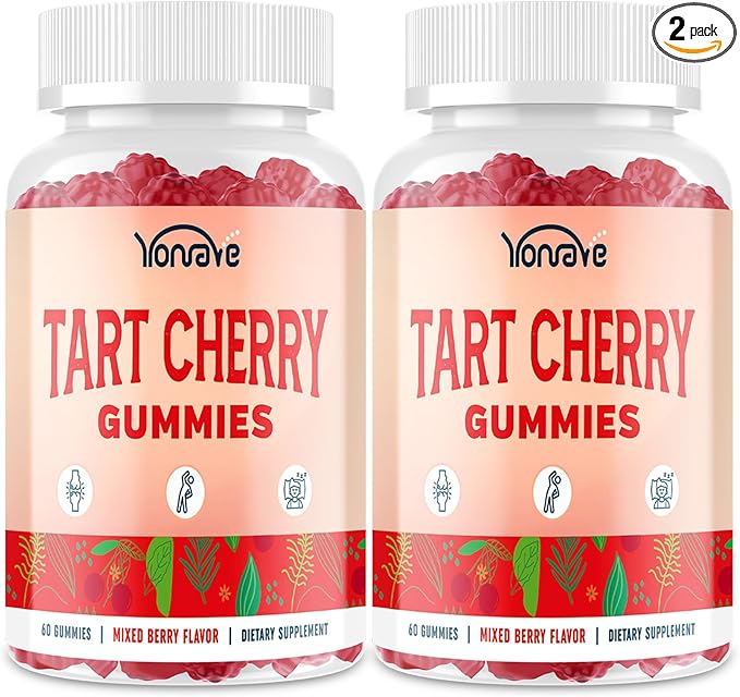 3300mg Tart Cherry Gummies for Uric Acid Cleanse, Sleep, Gout, Joint & Kidney Support – Tart Cherry Extract with Celery Seed, Melatonin, Vitamin C – Detox & Antioxidant – Mixed Berry Flavor, 120 Count
