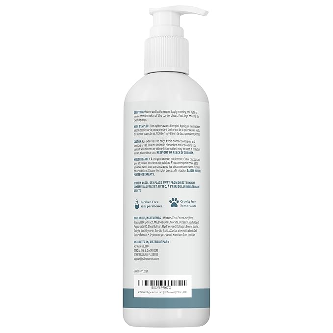 Unscented Magnesium Lotion for Sleep & Leg Cramps, Suitable for Sensitive Skin, Helps with Muscle Relaxation, Soothes Tired Legs & Foot Aches and Supports Restful Nights, 8 fl oz by M3
