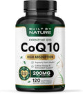 Built by Nature CoQ10 – High Absorption Coenzyme Q10 Supplement with Coconut MCT Oil – Promotes Heart Health, Cellular Energy & Antioxidant Support – 120 Softgels