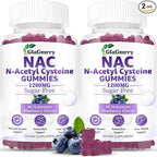 2 Pack N-Acetyl Cysteine Gummies for Kids & Adults, N-Acetyl Cysteine Supplement with Selenium Zinc Vitamin C & E for Liver Health, Antioxidant, Immune System, 120 Count, Sugar Free