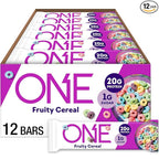 ONE Protein Bars, Fruity Cereal, Gluten Free with 20g Protein and 1g Sugar, Pantry Staples, 2.12 oz (12 Count), Packaging May Vary