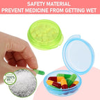 4 Pcs Mini Pill Organizer Small Pill Box Cute Portable Pill Case for Pocket Purse Travel Storage Containers Earplug Case Medicine Dispenser Vitamin Holder(Blue+Pink+Purple+Green)