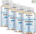 BEWORD Multi Collagen Softgels for Women & Men, 240 Capsules - Type I,II,III,V,X Hydrolyzed Collagen w/Vitamin C & Hyaluronic Acid - Supports Skin, Hair, Nails, Joints - Grass-Fed, Non-GMO,4 Pack