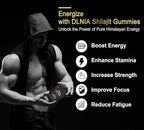 DLNIA Shilajit Gummies with Ashwagandha, Turmeric - Organic, Zero Sugar & Vegan-Friendly Himalayan Shilajit for Men & Women - Energy, Calm, Cortisol, Sleep, Immune Support & Overall Health