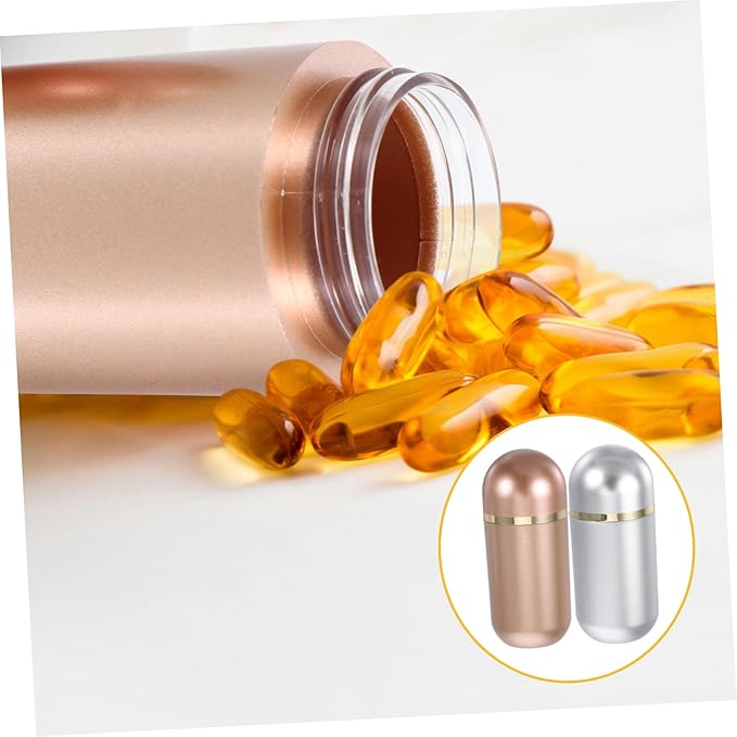 PRETYZOOM 2Pcs Small Pill Bottles Portable Medication Organizer for Travel Lightweight Medicine Container for Capsules and Powders Versatile Use for