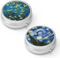 Pill Box 3 Compartment Small Pill Case,Portable for Pocket or Purse Pill Organizer Pill Container Holder to Hold Vitamins, Medication, Fish Oil and Supplements(2PCS)