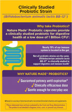 Nature Made Probiotics for Women and Men, Probiotic Capsules 1 Billion CFU from Live Cultures for Immune & Digestive Support, 30 Capsules, 30 Day Supply