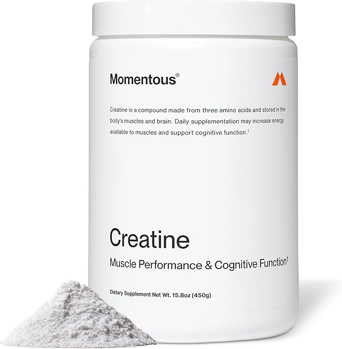 Momentous Creatine Monohydrate Powder - Creatine Powder - Supports Strength, Lean Muscle, & Recovery for Men & Women - NSF Certified for Sport - 5 g per Serving - 90 Servings