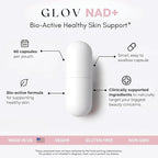 Glov Beauty NAD+ Supplement Capsules - Skin Rejuvenation with Resveratrol, Urolithin A & CoQ10, NAD Supplements for Women 40+, NAD Plus for Healthy Aging, Radiant Skin & Cellular Energy, 60 Veg Caps