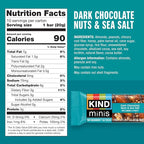 KIND Mini Snack Bars Variety Pack, Gluten Free, Low Sugar, Low Calorie Snacks, Dark Chocolate Nuts & Sea Salt, Peanut Butter Dark Chocolate, Caramel Almond & Sea Salt, 30 Count
