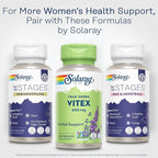 SOLARAY Vitex Berry 400mg | Womens Healthy Hormone Balance Formula | Menstruation & Menopause Support, 100ct
