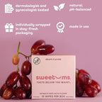 Sweetums Feminine Wipes For Women, Individually Wrapped - pH Balanced Flavored Intimate Wipes - Grape, Pack of 10