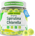 Organic Spirulina + Chlorella Gummies, High in Vegan Protein, Chlorophyll, Nutrient Dense Green-Blue Algae +Super Greens, Vitamin C, D3, Zinc, B12 for Daily Energy, Cleanse, Antioxidant, Immune, 60Cts