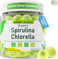(2 Pack) Organic Spirulina + Chlorella Gummies, High in Vegan Protein, Chlorophyll, Nutrient Dense Green-Blue Algae + Super Greens, C & D3,Zinc, B12 for Daily Energy, Cleanse, Antioxidant and Immune