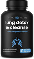 NutraChamps Mullein Leaf Extract for Lung Detox Extra Strength Lung Cleanse for Smokers, Mullein Capsules Lung Support Supplement for Respiratory Lung Health