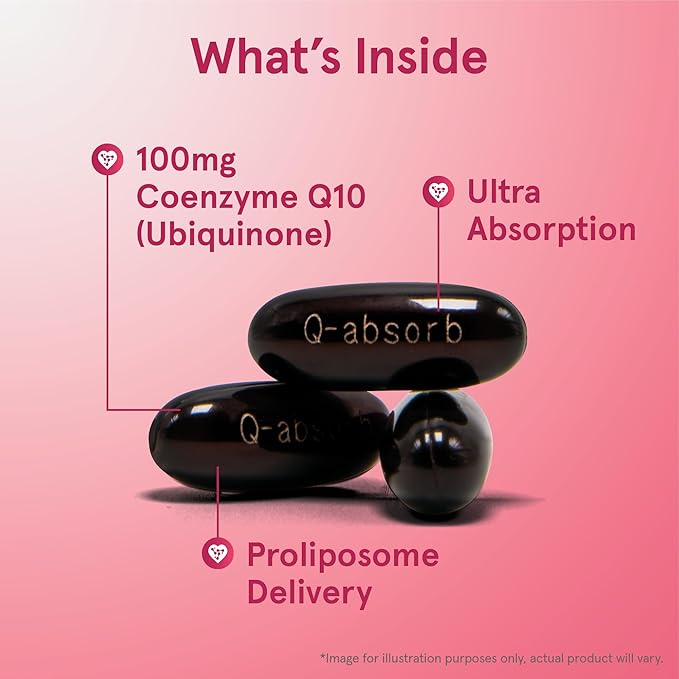 Jarrow Formulas Q-absorb Ubiquinone Co-Q10 100 mg, Dietary Supplement, Antioxidant Support for Mitochondrial Health, Cellular Energy Production and Cardiovascular Health, 120 Softgels, 120 Day Supply