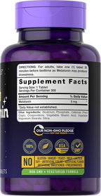 Carlyle Melatonin 5mg | 300 Tablets | Drug Free Supplement | Vegetarian, Non-GMO, Gluten Free