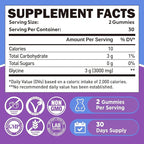duwhot Glycine Gummies, 3g(3000 mg) Glycine Supplements for Sleep, Detox, Relax, Nerve Support, Blueberry Flavor, Sugar-Free, Vegan, Non-GMO, Gluten-Free, 60 Ct.
