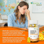 ZA'ZA K ORGANICS Vitamin B2 Gummies - Riboflavin 400 mg for Kids & Adults, Vegan Essential Vitamin B2 Supplements, Energy Support & Nerve Health, 60 Gummies
