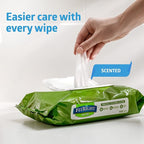 FitRight Personal Cleansing Wipes with Aloe (8x10 inch) | 600 Pieces Moisturizing Body Wipes for Adults Bathing and Incontinence Cleaning | Scented Cloth Adult Wipes for Elderly Care