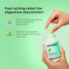 wholier Peppermint Oil, Ginger Root Oil for Bloating Relief, Nausea Relief, Upset Stomach Relief + Gut Health. Daily Herbal Supplement. Peppermint Stomach Soother. (60 Vegan Capsules) Glass Bottle