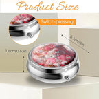 WLLHYF Pill Box Cute Small Pill Box for Purse & Pocket Medicine Organizer Travel Pillbox Waterproof Pills Cases Metal Pills Container Holder for Vitamins, Fish Oil, Supplements (Pink)