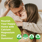 Calcium Magnesium Zinc Supplement with Vitamin D3, Sugar Free Calcium Gummies for Women Men, High Potency Magnesium Gummies for Bone & Muscle & Immune Health, Mixed Flavors - 120 Count