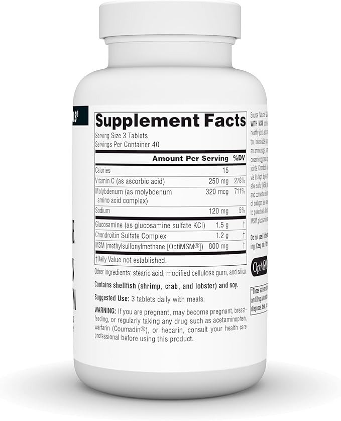 Source Naturals Glucosamine Chondroitin Complex with Msm - 120 Tablets