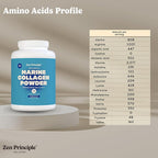 Zen Principle Marine Collagen Peptides Powder 3 lb. Wild-Caught Fish, Non-GMO. Supports Healthy Skin, Hair, Joints and Bones.Hydrolyzed Types I, II, III, and IV Protein. Amino Acids. Easy to Mix.