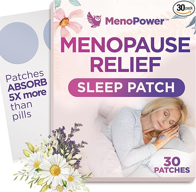 Cooling Sleep Patch with Melatonin for Menopause Relief, Hot Flash Relief & Night Sweats | Menopause Patches for Women - Cooling Patch for Hot Flashes, Menopause Cooling Product for Better Sleep