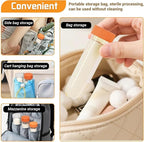 Protein Powder Travel Container Set,Reusable Powder Supplement Container To Go, 4x50ml & 4x100ml Tubes With Large Zip Bags, Portable Supplement Storage Containers with Funnel, Spoon，for Fitness, Work