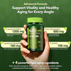 Liposomal NAD Supplement with Resveratrol 61800mg Per Bottle – NAD Resveratrol for Women & Men – High Purity 1200mg NAD+ Supplement for Energy & Healthy Aging, Glutathione, Turmeric – 90 Count