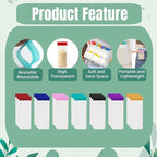 21 Pack Protein Powder Travel Bulk Containers 7 Colors Mixed Reusable Resealable Portable Bags Clear EVA Packets to Go Supplement Storage Organizer for Gym Workout Fitness