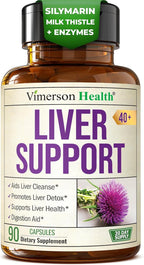 Liver Support with Artichoke Extract, Enzymes, Silymarin 50% Milk Thistle, Dandelion Root, Lipase & Protease, Solarplast® Antioxidants – Supports Detox, Digestion & Energy. 90 Capsules, 30 Day Supply