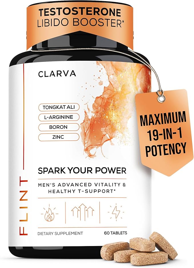 Mens Testosterone Booster & Libido Booster for Men - for Prime Strength, Energy & Vitality with Tongkat Ali, Maca, Zinc & Boron - Premium Mens Testosterone Supplement & Libido Complex - 60 Tablets