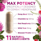 Menopause Supplements for Women - Complete Menopause Relief with Dong Quai & Black Cohosh - For Natural, Mild Hot Flash & Night Sweats - Hormone, Energy & Balance Support, Bottled in USA - 60 Capsules
