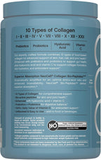 NeoCell Multi Collagen Bio-Peptides Powder | 10oz | Advanced with Hyaluronic Acid and Vitamin C | 10 Super Types of Collagen | Superior Absorption | Grassfed Protein Supplement